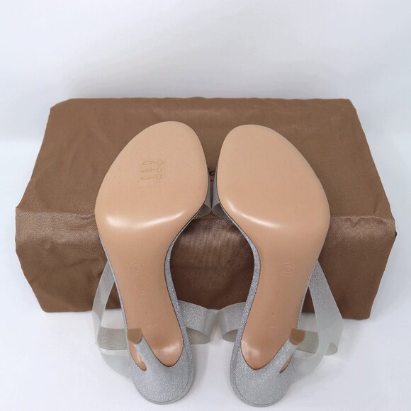 NEW Gianvito Rossi "Metropolis" 105 Glass Glitter Plexi Slingback Sandal Heels - Picture 15 of 16